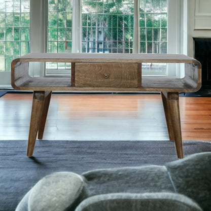 Zen Curved Grey Washed Coffee Table - Furniture One Shop