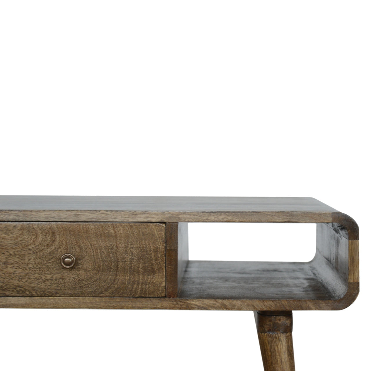 Zen Curved Grey Washed Coffee Table - Furniture One Shop