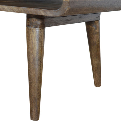 Zen Curved Grey Washed Coffee Table - Furniture One Shop