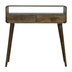 Luxury Console Curved Grey-wash Console Table - Furniture One Shop