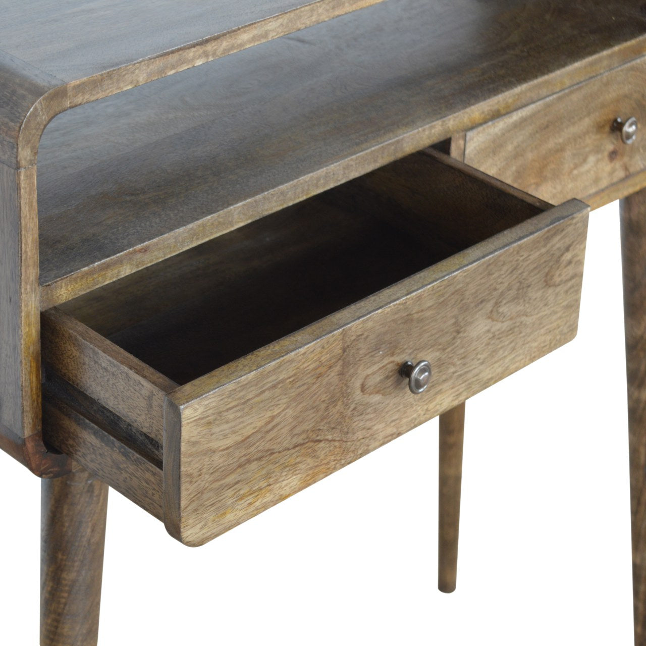Luxury Console Curved Grey-wash Console Table - Furniture One Shop