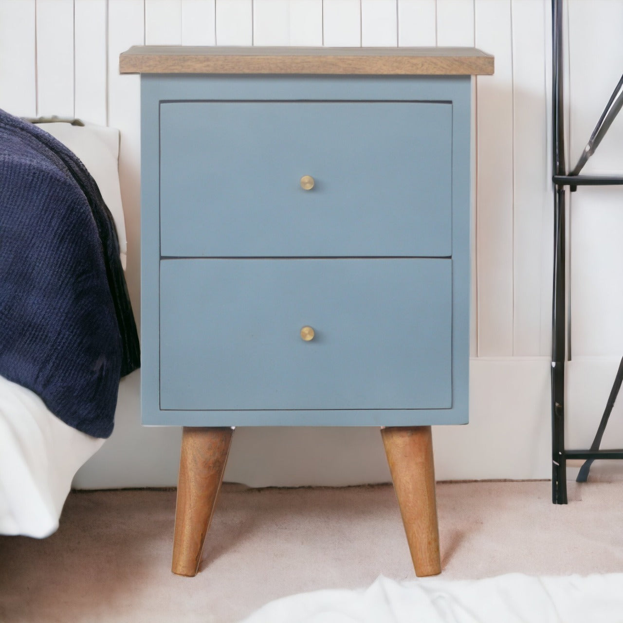 Great Portland Blue Hand Painted Bedside