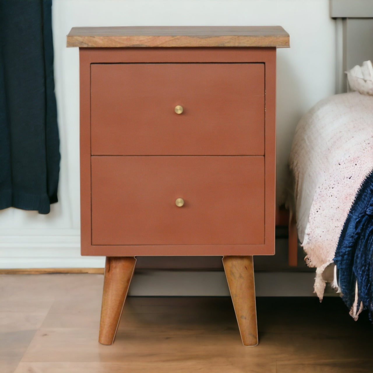 Coventry Brick Red Hand Painted Bedside