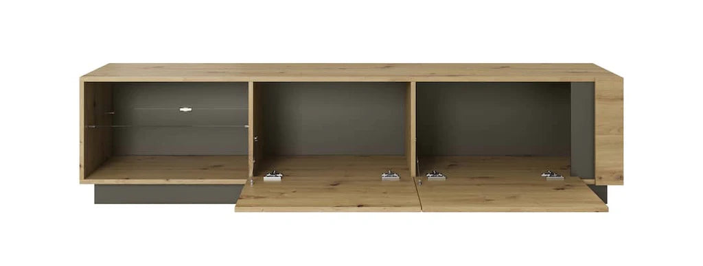 Arco Wooden TV Stand in Oak Artisan - 188cm