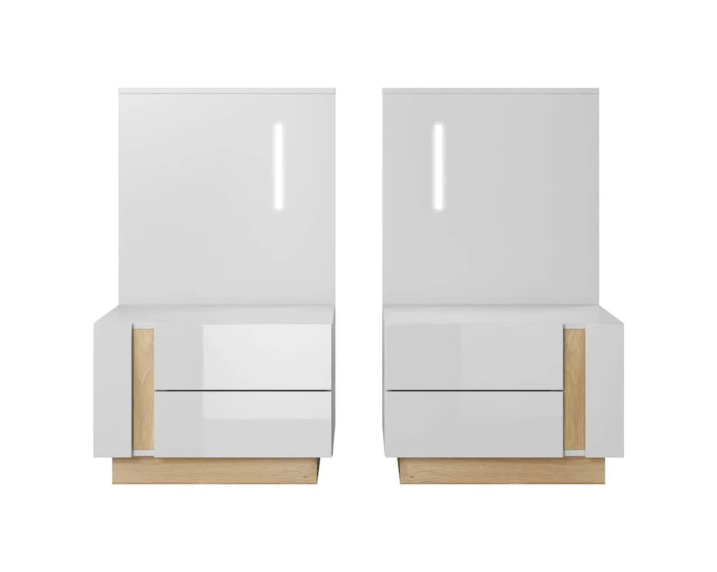 Arco Wooden Bedside Cabinets in White