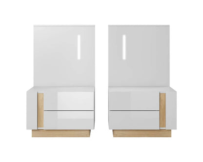Arco Wooden Bedside Cabinets in White