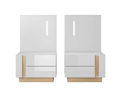 Arco Wooden Bedside Cabinets in White