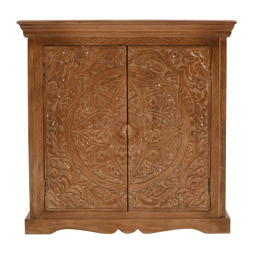 Artwork Mango Wood Sideboard With 2 Doors