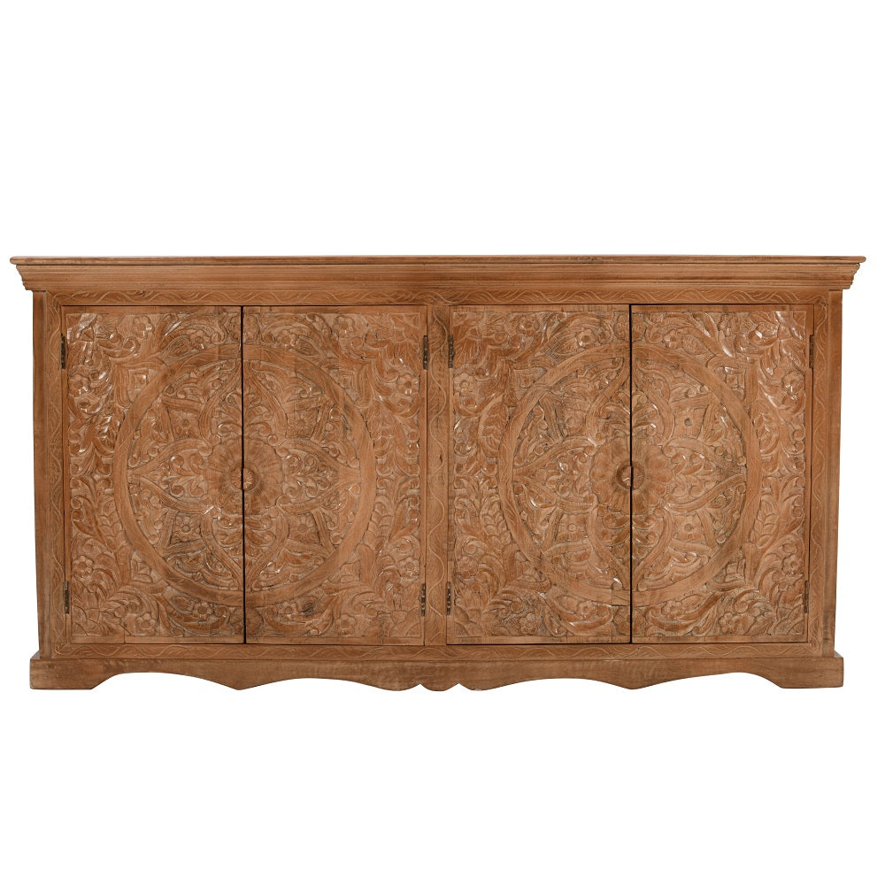 Artwork Mango Wood Sideboard With 4 Doors