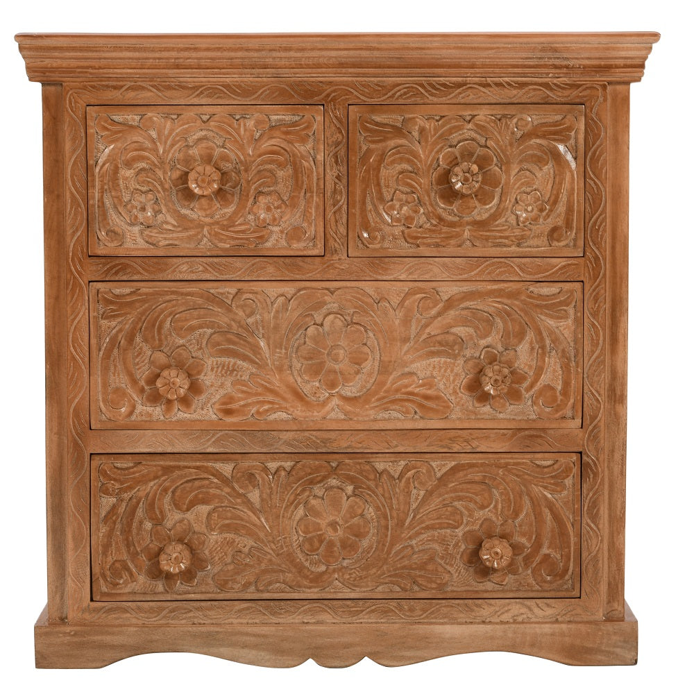 Artwork Mango Wood Chest Of 4 Drawers