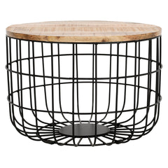 Surrey Coffee Table Solid Wood & Metal Wire - UK