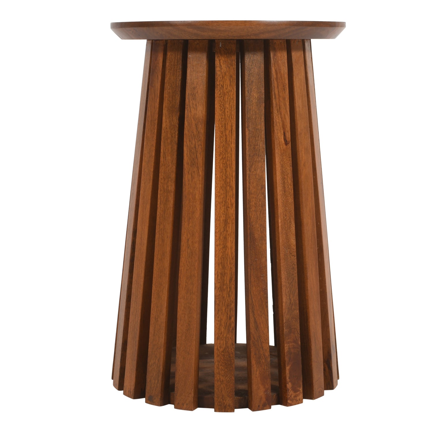 Slatted Mango Wood Bedside Table - UK