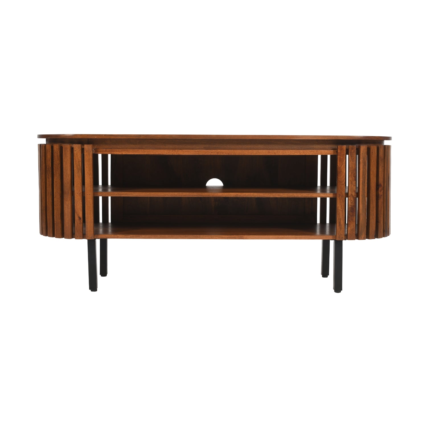 Slatted Mango Wood TV Stand 140cm