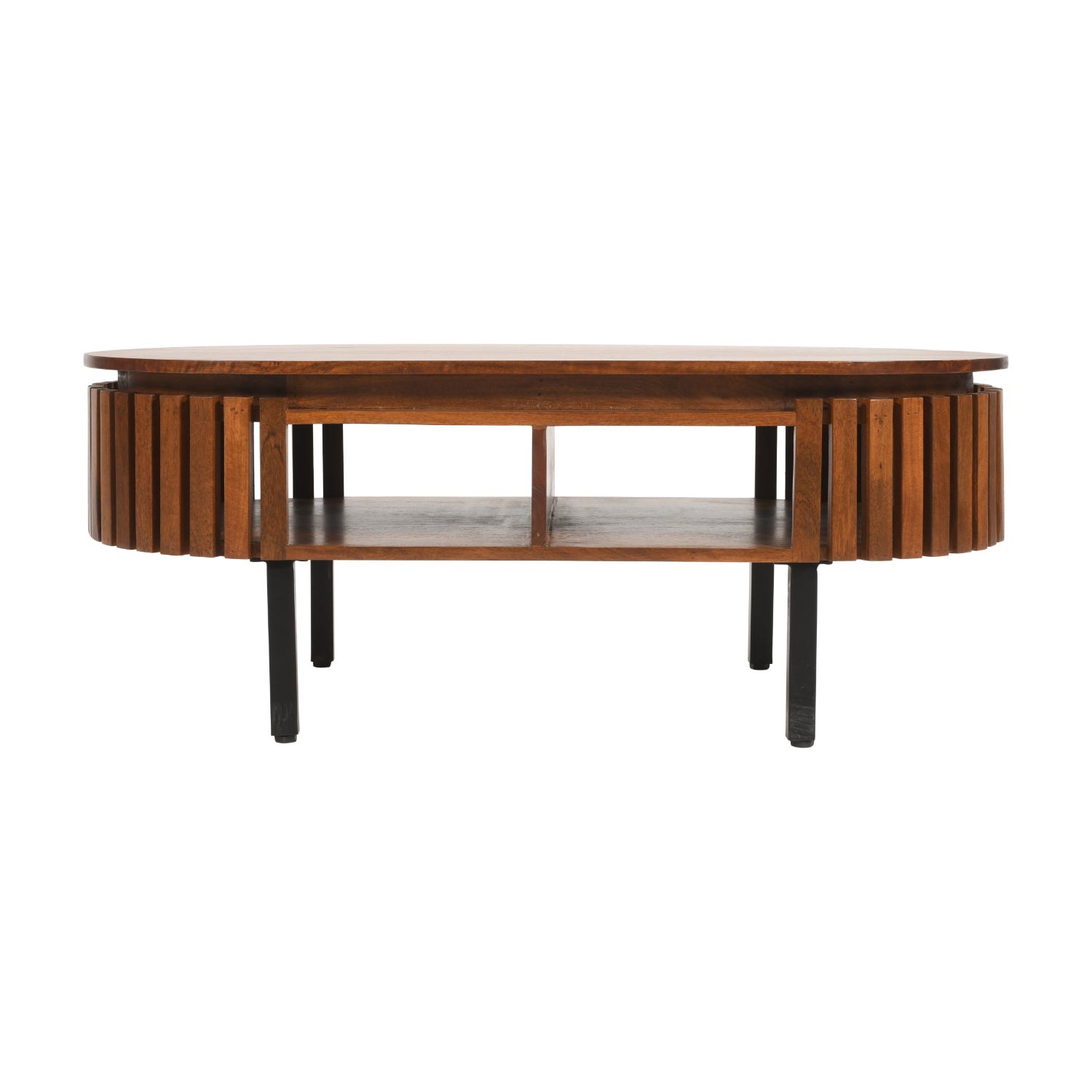 Slatted Mango Wood Rectangular Coffee Table - UK