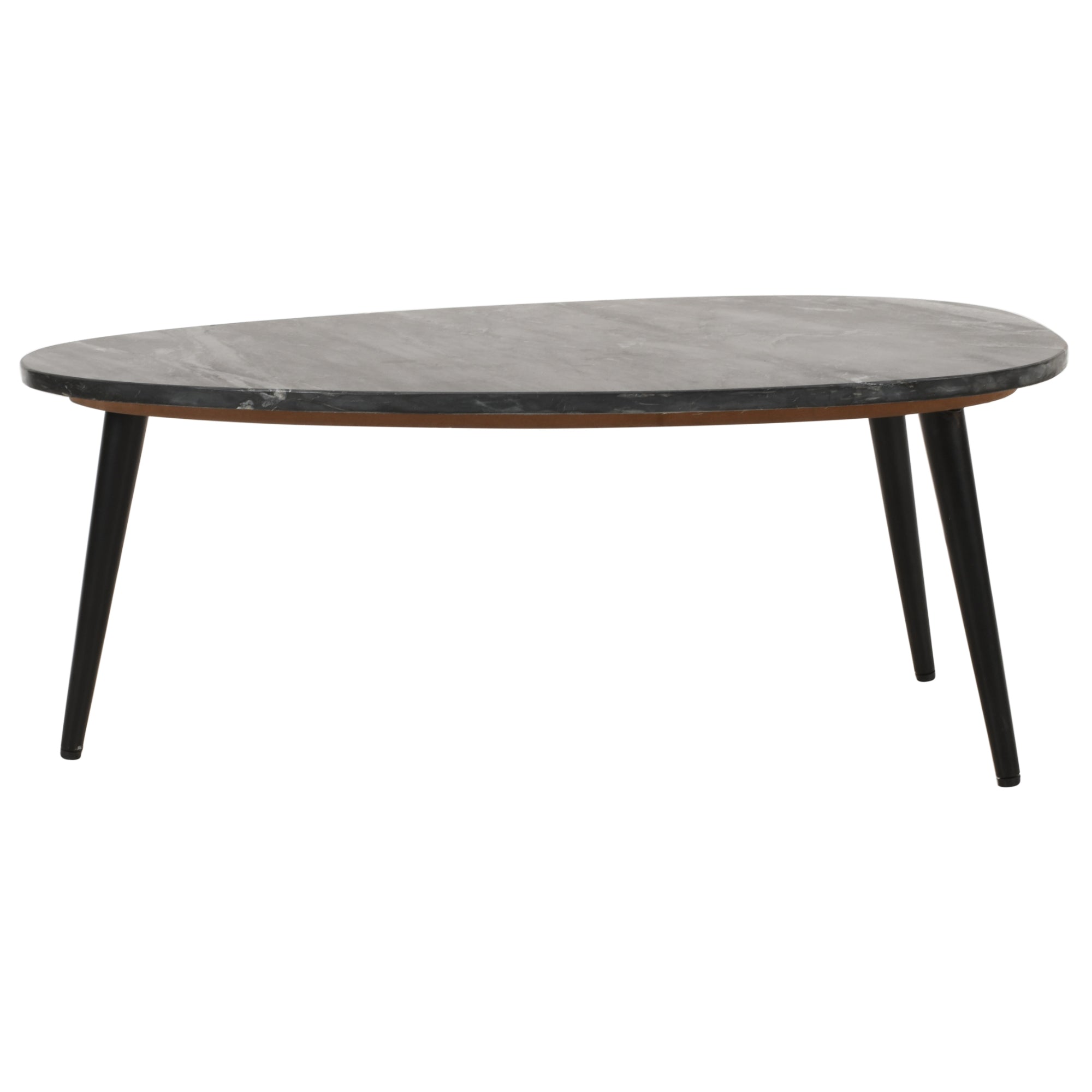 Opal Coffee Table With Black Marble Top & Metal Legs - UK