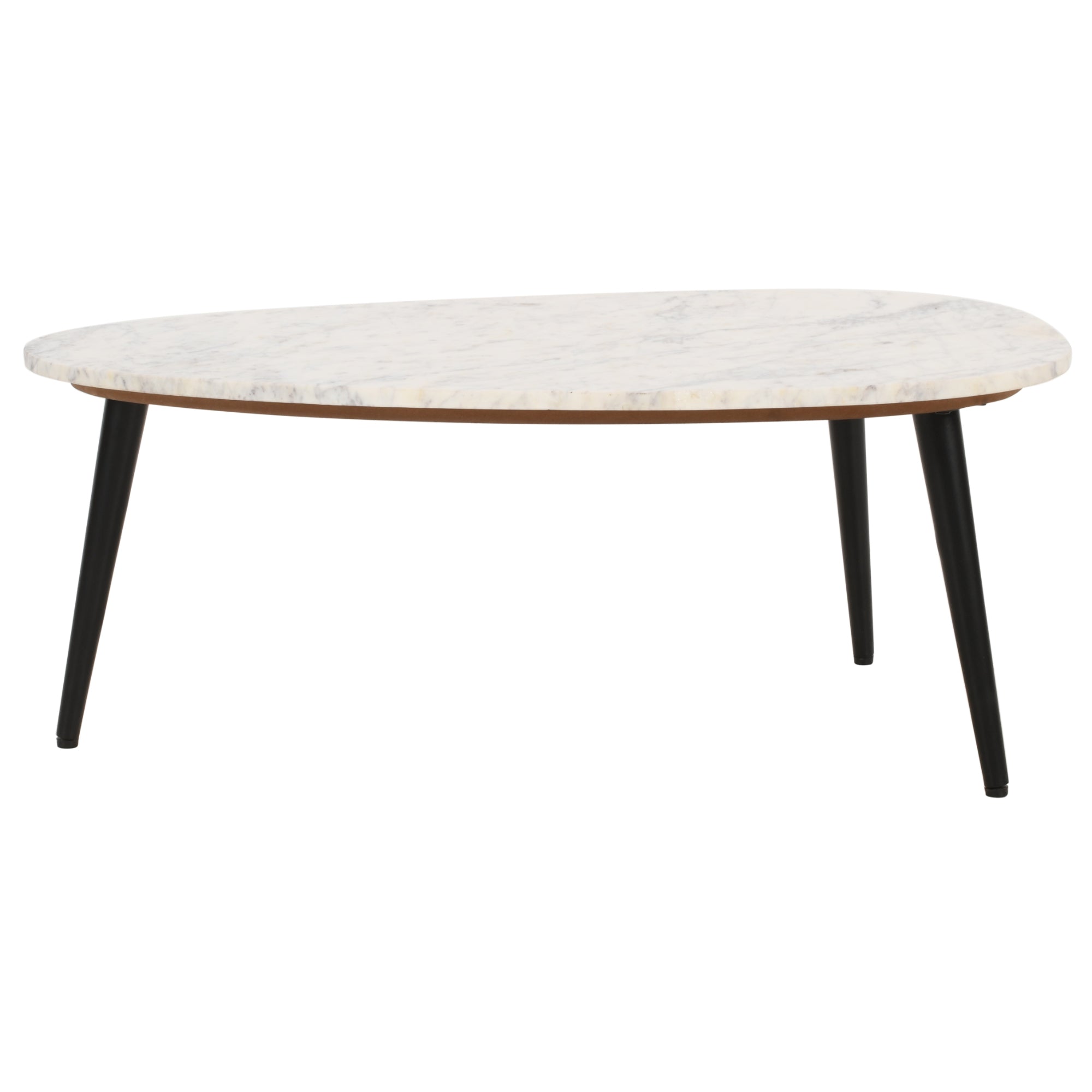 Opal Coffee Table With White Marble Top & Metal Legs - UK