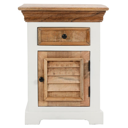 Alfie Solid Mango Wood Bedside Cabinet 1 Drawer + Door