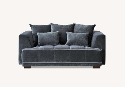 Aluxo Gramercy 2 Seater Sofa in Steel Velvet