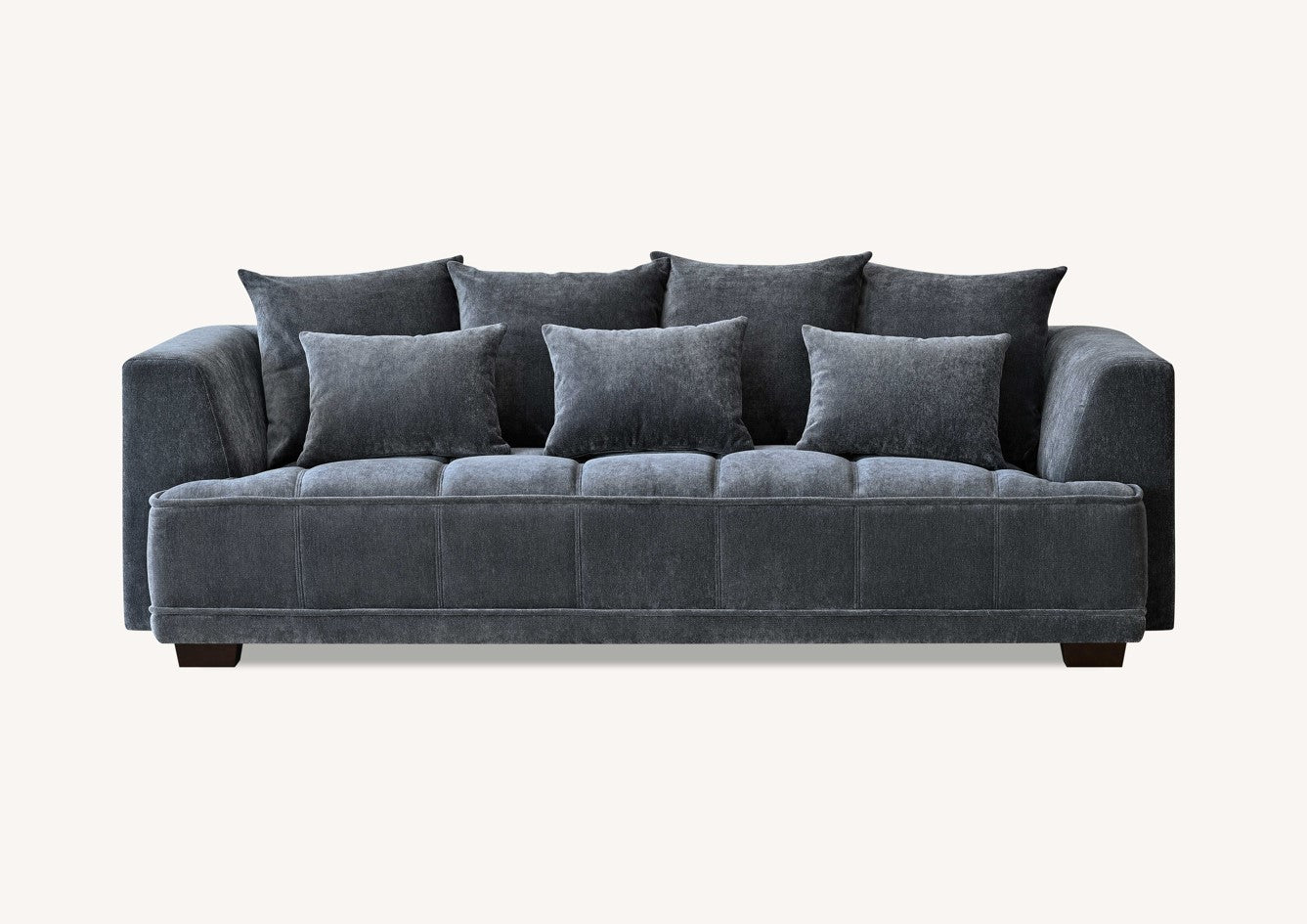 Aluxo Gramercy 3 Seater Sofa in Steel Velvet