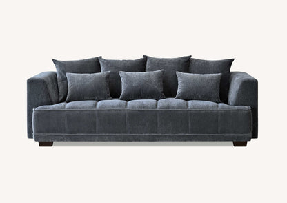 Aluxo Gramercy 3 Seater Sofa in Steel Velvet