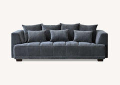Aluxo Gramercy 3 Seater Sofa in Steel Velvet - Furniture One Shop