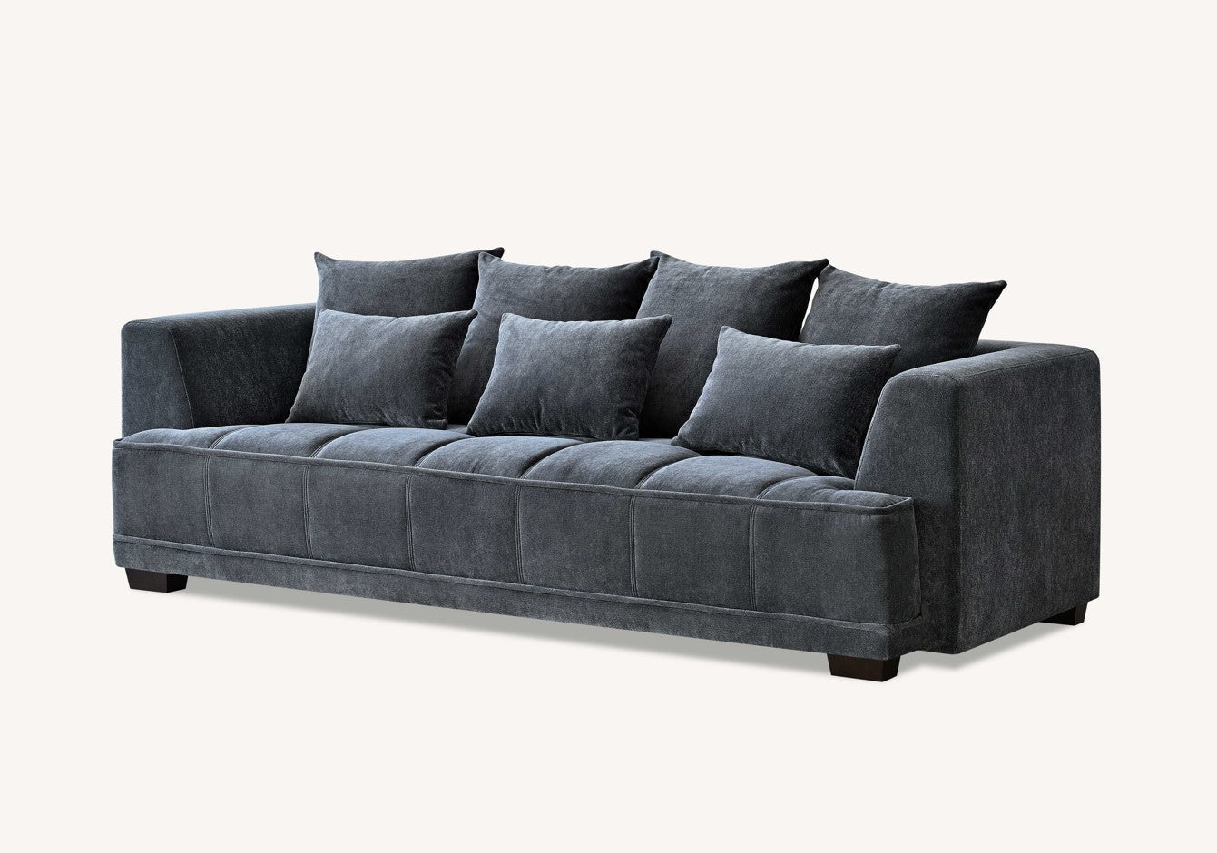 Aluxo Gramercy 3 Seater Sofa in Steel Velvet