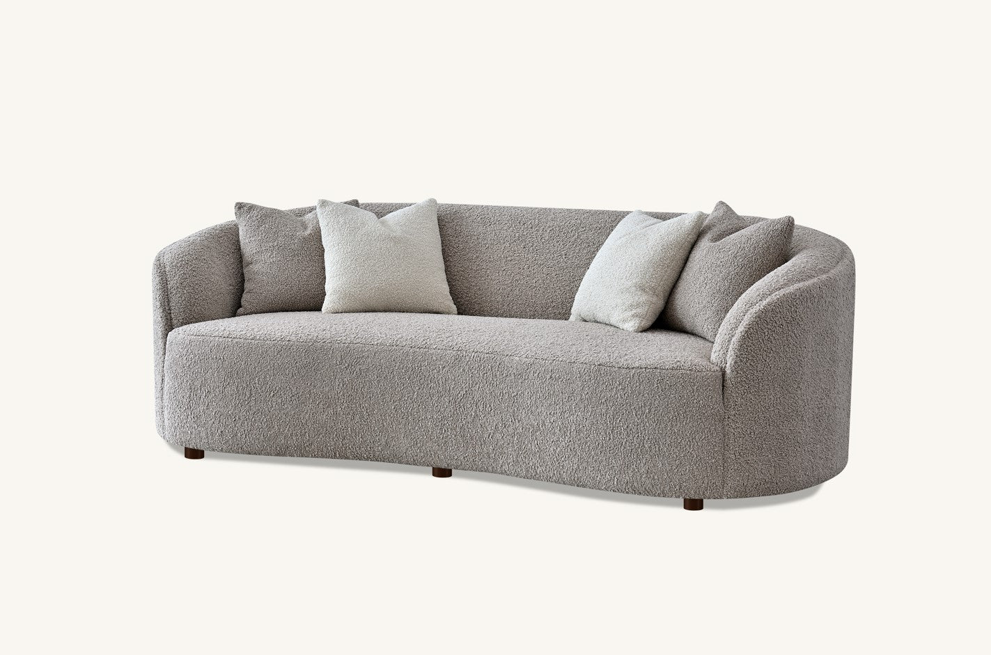 Aluxo Nolita 3 Seater Boucle Teddy Sofa in Koala