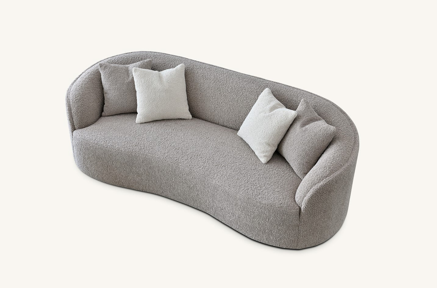 Aluxo Nolita 3 Seater Boucle Teddy Sofa in Koala