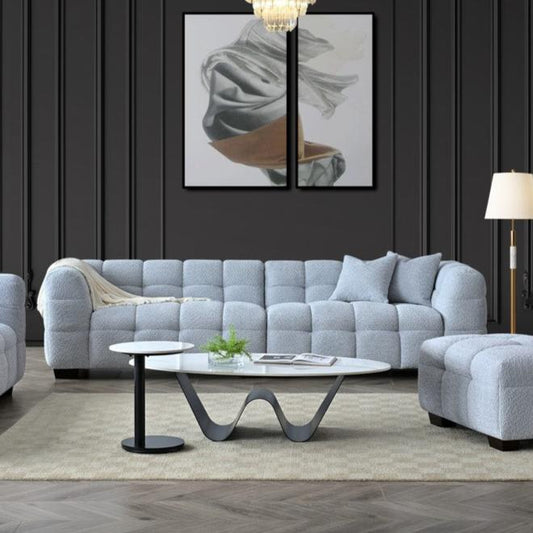 Aluxo Tribeca 4 Seater Sofa in Pearl Boucle Fabric