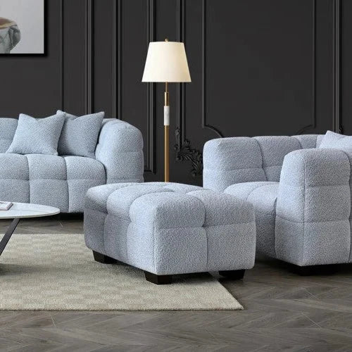 Aluxo Tribeca 4 Seater Sofa in Pearl Boucle Fabric