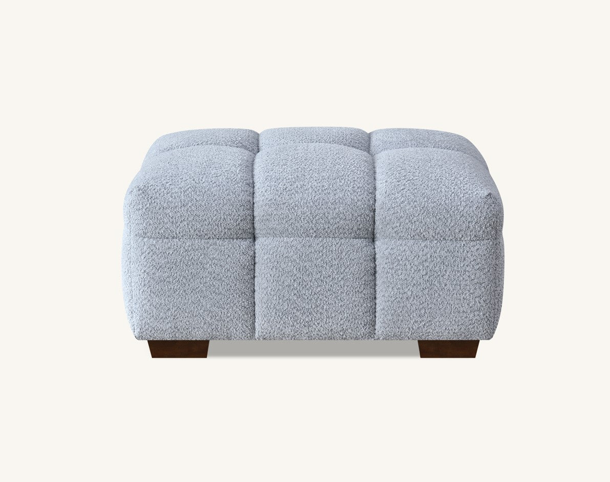 Aluxo Tribeca Footstool in Pearl Boucle Fabric