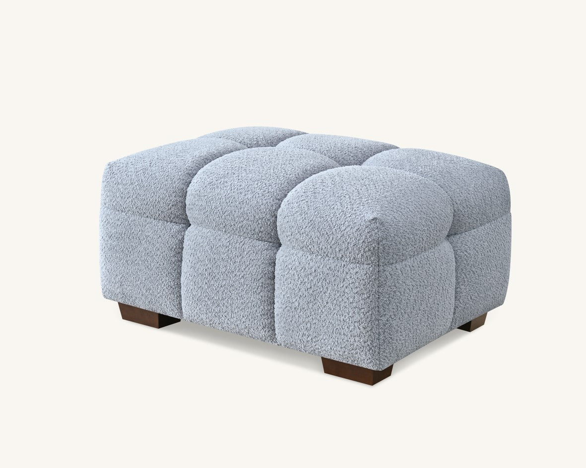 Aluxo Tribeca Footstool in Pearl Boucle Fabric