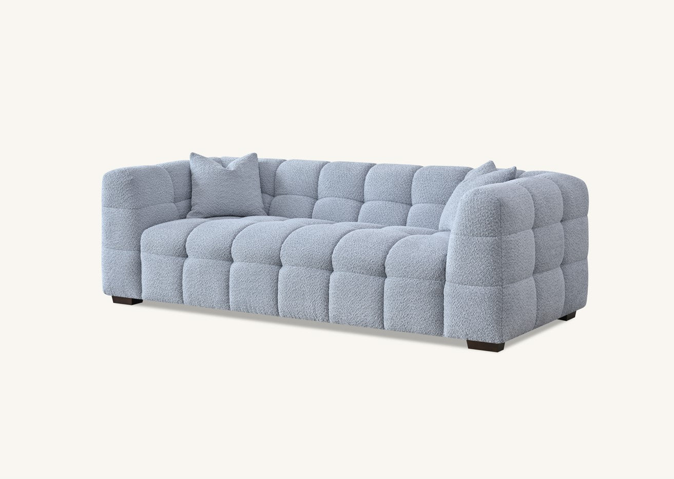 Aluxo Tribeca 3 Seater Sofa in Pearl Boucle Fabric