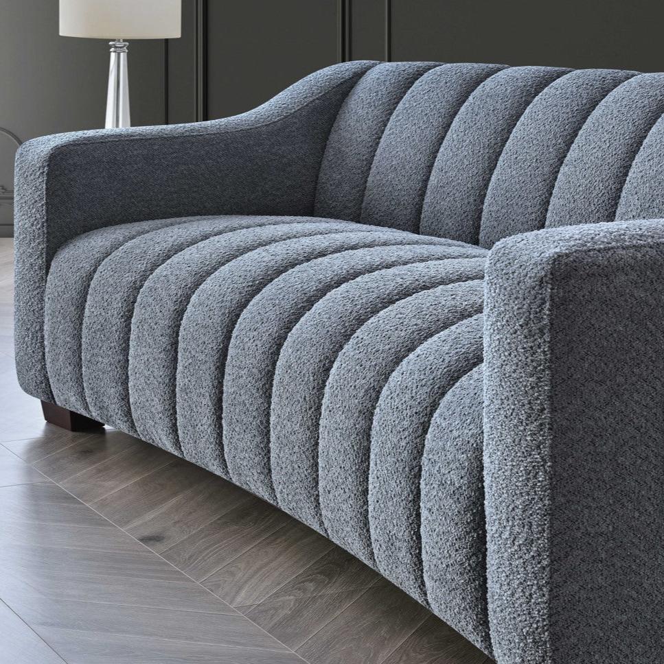 Aluxo Astoria 3 Seater Sofa in Iron Boucle Fabric