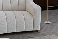 Aluxo Astoria 3 Seater Sofa in Oatmeal Boucle Fabric - Furniture One Shop