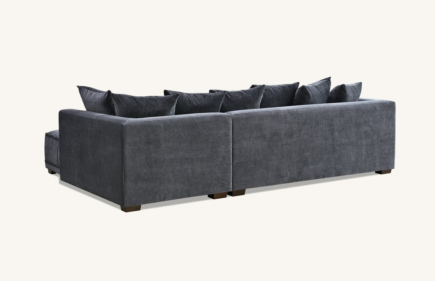 Aluxo Gramercy Corner Sofa in Steel Velvet