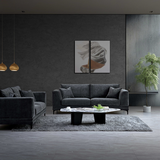 Aluxo Lenox 2 Seater Sofa in Steel Velvet