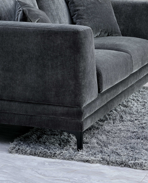 Aluxo Lenox 2 Seater Sofa in Steel Velvet