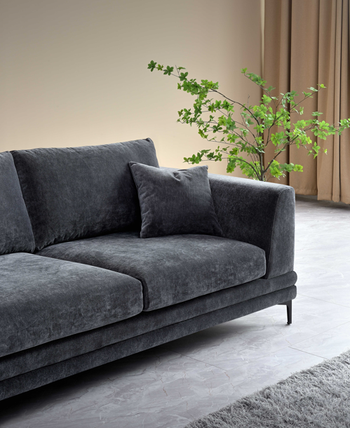 Aluxo Lenox 2 Seater Sofa in Steel Velvet