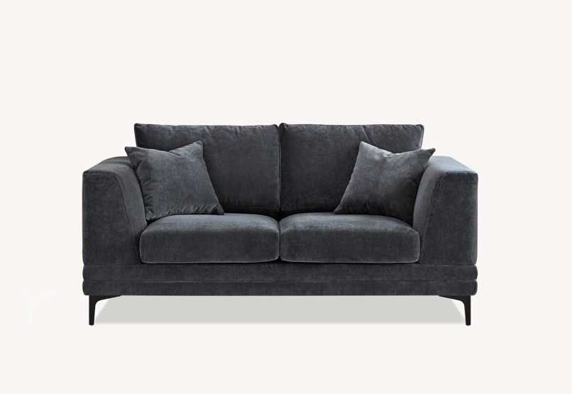 Aluxo Lenox 2 Seater Sofa in Steel Velvet