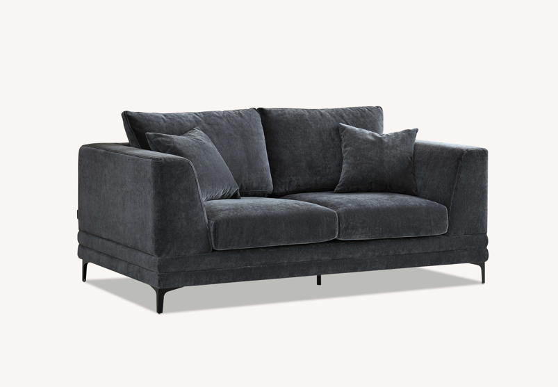 Aluxo Lenox 2 Seater Sofa in Steel Velvet