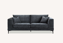 Aluxo Lenox 3 Seater Sofa in Steel Velvet - Furniture One Shop