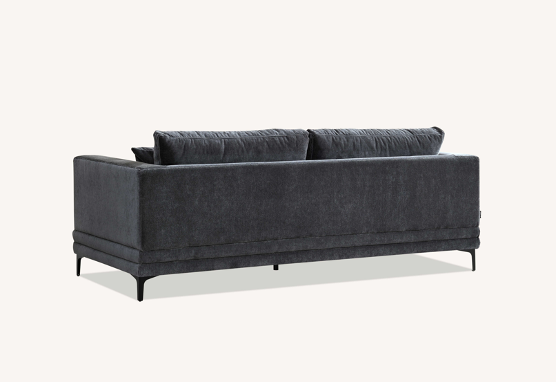 Aluxo Lenox 3 Seater Sofa in Steel Velvet