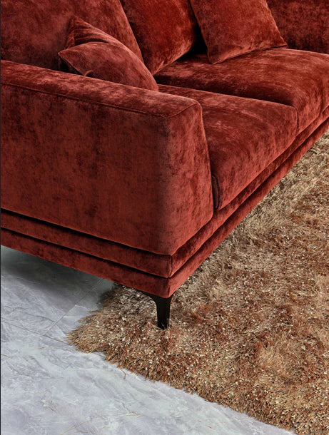 Aluxo Lenox 2 Seater Sofa in Rust Velvet