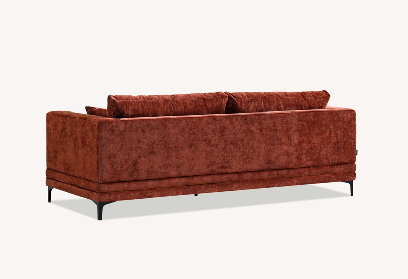 Aluxo Lenox 3 Seater Sofa in Rust Velvet