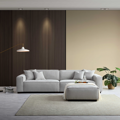 Aluxo Dakota 4 seater with Chaise in Pebble Boucle