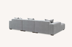 Aluxo Leonard Left Hand Corner Group in Cloudy Grey Boucle - Furniture One Shop