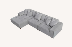 Aluxo Leonard Left Hand Corner Group in Cloudy Grey Boucle - Furniture One Shop