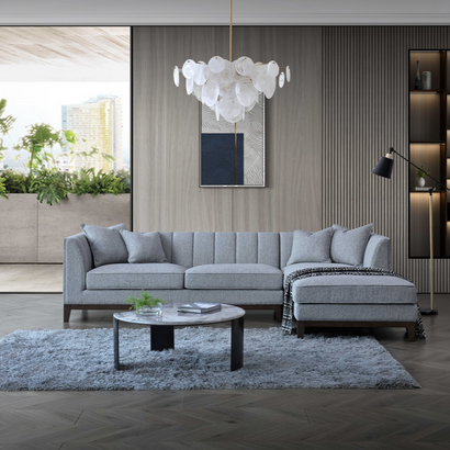 Aluxo Cooper Right Hand Corner Group in Dolphin Boucle