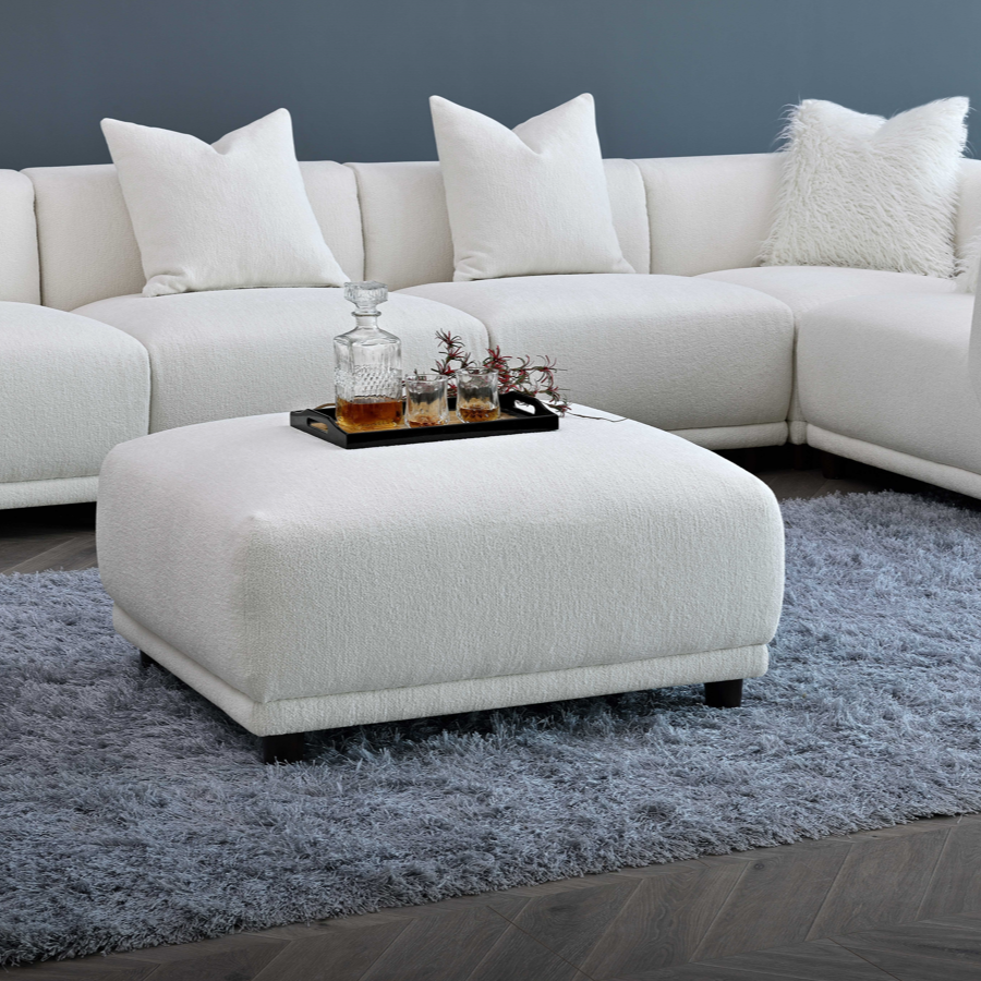 Aluxo Lottie Modular Footstool in Polar Boucle